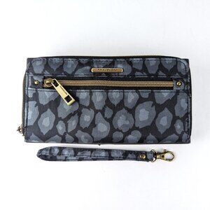 NEW Travelon Gray Animal Print RFID Zip Wallet Wristlet